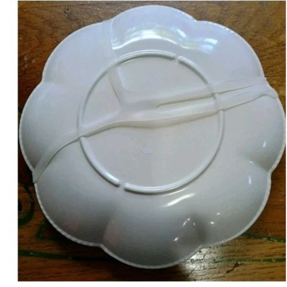 Shabby‎ Chic Salad/Appetizer Floral Scalloped Melamine Plates - Set Of 4